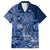 Africa Floral mix Maasai Shuka Family Matching Puletasi and Hawaiian Shirt Blue Moitf - Wonder Print Shop