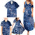 Africa Floral mix Maasai Shuka Family Matching Summer Maxi Dress and Hawaiian Shirt Blue Moitf - Wonder Print Shop