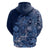 Africa Floral mix Maasai Shuka Hoodie Blue Moitf - Wonder Print Shop