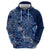 Africa Floral mix Maasai Shuka Hoodie Blue Moitf - Wonder Print Shop