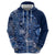 Africa Floral mix Maasai Shuka Hoodie Blue Moitf - Wonder Print Shop