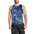 Africa Floral mix Maasai Shuka Men Tank Top Blue Moitf - Wonder Print Shop