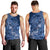 Africa Floral mix Maasai Shuka Men Tank Top Blue Moitf - Wonder Print Shop