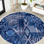 Africa Floral mix Maasai Shuka Round Carpet Blue Moitf