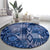 Africa Floral mix Maasai Shuka Round Carpet Blue Moitf