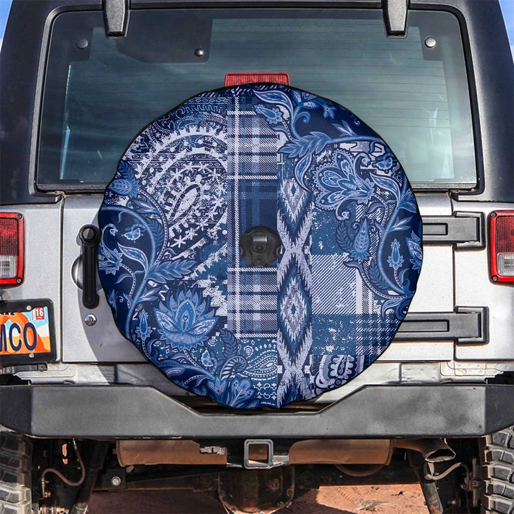 Africa Floral mix Maasai Shuka Spare Tire Cover Blue Moitf - Wonder Print Shop