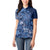 Africa Floral mix Maasai Shuka Women Polo Shirt Blue Moitf - Wonder Print Shop