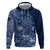 Africa Floral mix Maasai Shuka Zip Hoodie Blue Moitf - Wonder Print Shop