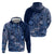 Africa Floral mix Maasai Shuka Zip Hoodie Blue Moitf - Wonder Print Shop