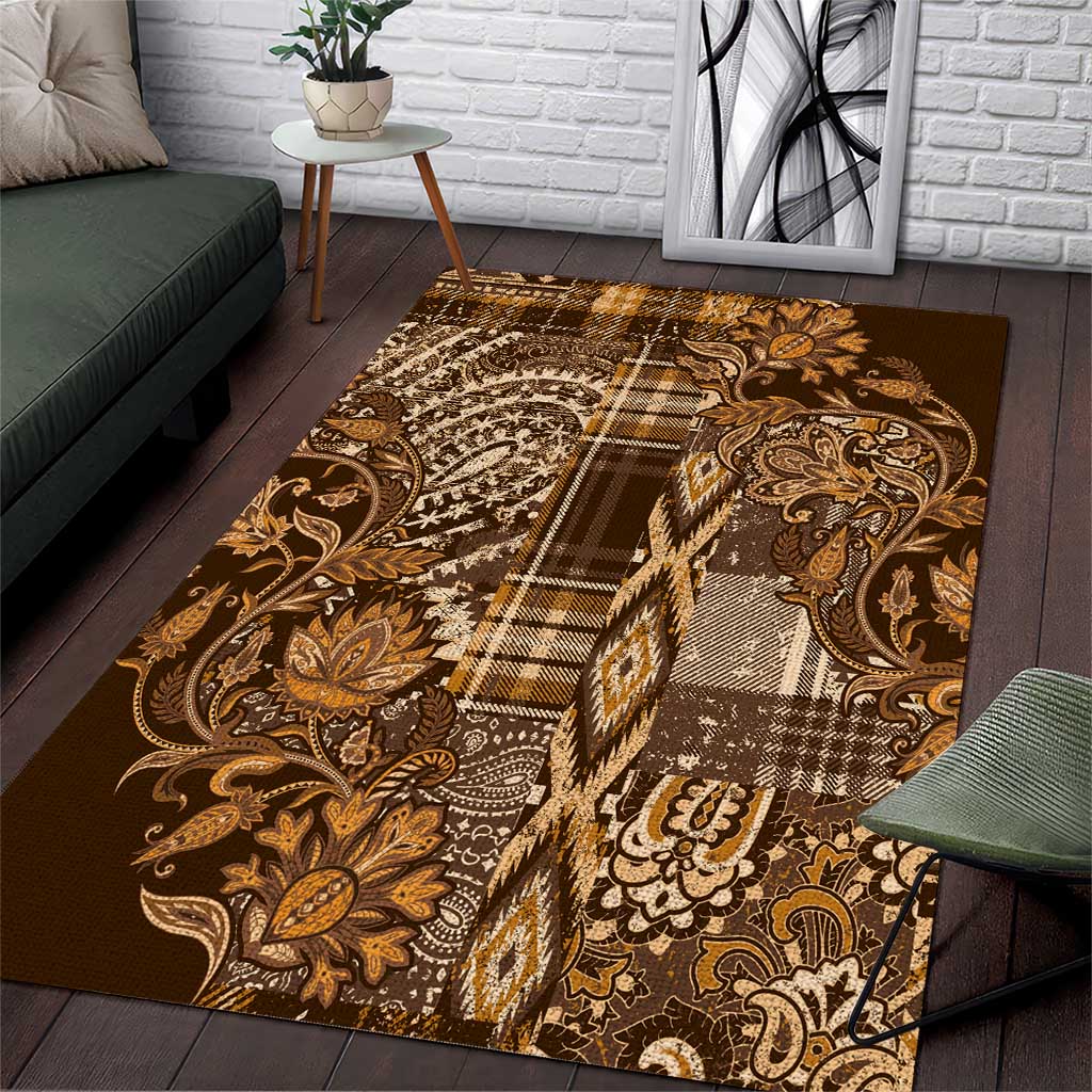 Africa Floral mix Maasai Shuka Area Rug Gold Moitf LT9 - Wonder Print Shop