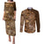 Africa Floral mix Maasai Shuka Couples Matching Puletasi and Long Sleeve Button Shirt Gold Moitf LT9 - Wonder Print Shop