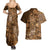 Africa Floral mix Maasai Shuka Couples Matching Summer Maxi Dress and Hawaiian Shirt Gold Moitf LT9 - Wonder Print Shop