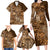 Africa Floral mix Maasai Shuka Family Matching Long Sleeve Bodycon Dress and Hawaiian Shirt Gold Moitf LT9 - Wonder Print Shop