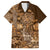 Africa Floral mix Maasai Shuka Family Matching Puletasi and Hawaiian Shirt Gold Moitf - Wonder Print Shop