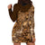 Africa Floral mix Maasai Shuka Hoodie Dress Gold Moitf - Wonder Print Shop