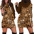 Africa Floral mix Maasai Shuka Hoodie Dress Gold Moitf - Wonder Print Shop