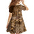 Africa Floral mix Maasai Shuka Kid Short Sleeve Dress Gold Moitf - Wonder Print Shop