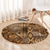 Africa Floral mix Maasai Shuka Round Carpet Gold Moitf