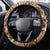 Africa Floral mix Maasai Shuka Steering Wheel Cover Gold Moitf - Wonder Print Shop