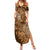 Africa Floral mix Maasai Shuka Summer Maxi Dress Gold Moitf - Wonder Print Shop