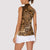 Africa Floral mix Maasai Shuka Women Sleeveless Polo Shirt Gold Moitf - Wonder Print Shop