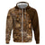 Africa Floral mix Maasai Shuka Zip Hoodie Gold Moitf - Wonder Print Shop