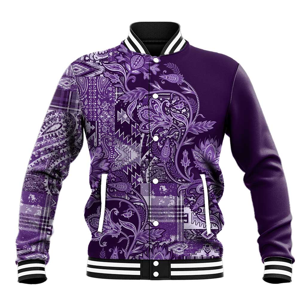 Africa Floral mix Maasai Shuka Baseball Jacket Purple Moitf LT9 - Wonder Print Shop