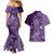 Africa Floral mix Maasai Shuka Couples Matching Mermaid Dress and Hawaiian Shirt Purple Moitf LT9 - Wonder Print Shop