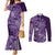 Africa Floral mix Maasai Shuka Couples Matching Mermaid Dress and Long Sleeve Button Shirt Purple Moitf