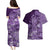 Africa Floral mix Maasai Shuka Couples Matching Puletasi and Hawaiian Shirt Purple Moitf LT9 - Wonder Print Shop