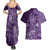 Africa Floral mix Maasai Shuka Couples Matching Summer Maxi Dress and Hawaiian Shirt Purple Moitf LT9 - Wonder Print Shop