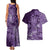 Africa Floral mix Maasai Shuka Couples Matching Tank Maxi Dress and Hawaiian Shirt Purple Moitf LT9 - Wonder Print Shop