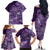 Africa Floral mix Maasai Shuka Family Matching Off The Shoulder Long Sleeve Dress and Hawaiian Shirt Purple Moitf - Wonder Print Shop