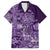 Africa Floral mix Maasai Shuka Family Matching Off The Shoulder Long Sleeve Dress and Hawaiian Shirt Purple Moitf - Wonder Print Shop