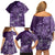 Africa Floral mix Maasai Shuka Family Matching Off Shoulder Short Dress and Hawaiian Shirt Purple Moitf LT9 - Wonder Print Shop