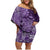 Africa Floral mix Maasai Shuka Family Matching Off Shoulder Short Dress and Hawaiian Shirt Purple Moitf LT9 - Wonder Print Shop