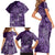 Africa Floral mix Maasai Shuka Family Matching Short Sleeve Bodycon Dress and Hawaiian Shirt Purple Moitf - Wonder Print Shop