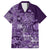 Africa Floral mix Maasai Shuka Family Matching Short Sleeve Bodycon Dress and Hawaiian Shirt Purple Moitf - Wonder Print Shop