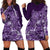 Africa Floral mix Maasai Shuka Hoodie Dress Purple Moitf - Wonder Print Shop