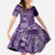 Africa Floral mix Maasai Shuka Kid Short Sleeve Dress Purple Moitf - Wonder Print Shop