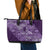 Africa Floral mix Maasai Shuka Leather Tote Bag Purple Moitf - Wonder Print Shop