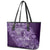 Africa Floral mix Maasai Shuka Leather Tote Bag Purple Moitf - Wonder Print Shop