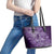 Africa Floral mix Maasai Shuka Leather Tote Bag Purple Moitf - Wonder Print Shop