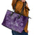 Africa Floral mix Maasai Shuka Leather Tote Bag Purple Moitf - Wonder Print Shop