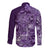 Africa Floral mix Maasai Shuka Long Sleeve Button Shirt Purple Moitf - Wonder Print Shop