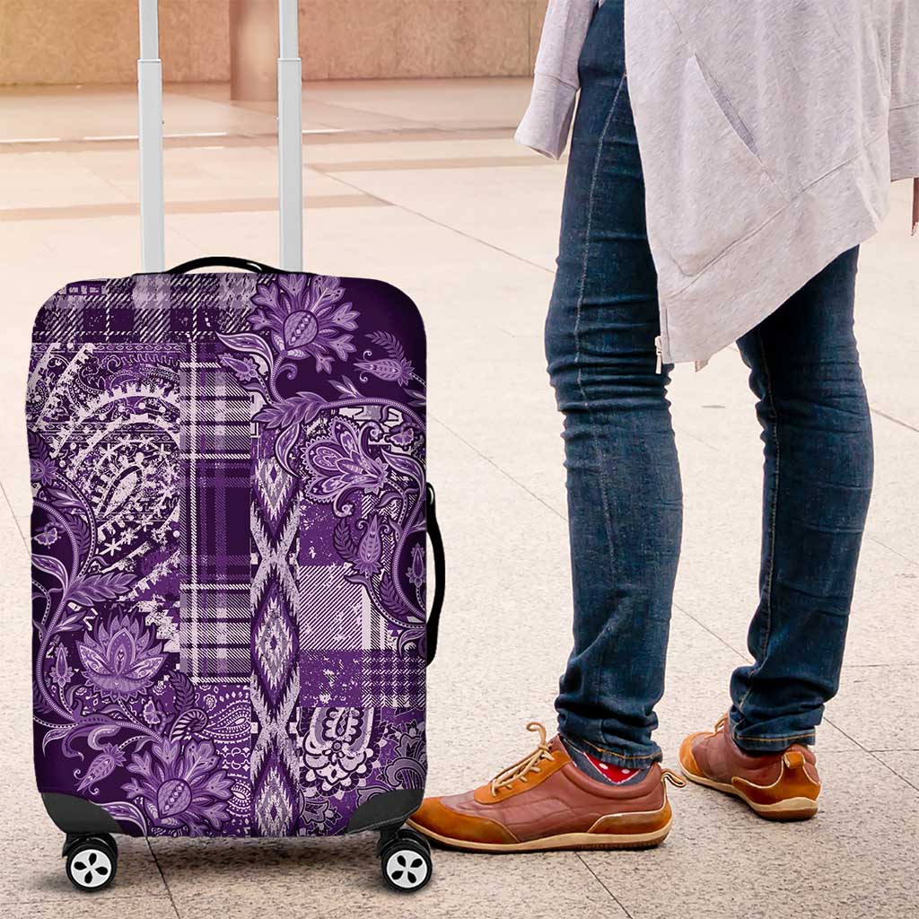 Africa Floral mix Maasai Shuka Luggage Cover Purple Moitf - Wonder Print Shop