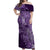 Africa Floral mix Maasai Shuka Off Shoulder Maxi Dress Purple Moitf - Wonder Print Shop