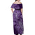 Africa Floral mix Maasai Shuka Off Shoulder Maxi Dress Purple Moitf - Wonder Print Shop