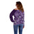 Africa Floral mix Maasai Shuka Off Shoulder Sweater Purple Moitf - Wonder Print Shop