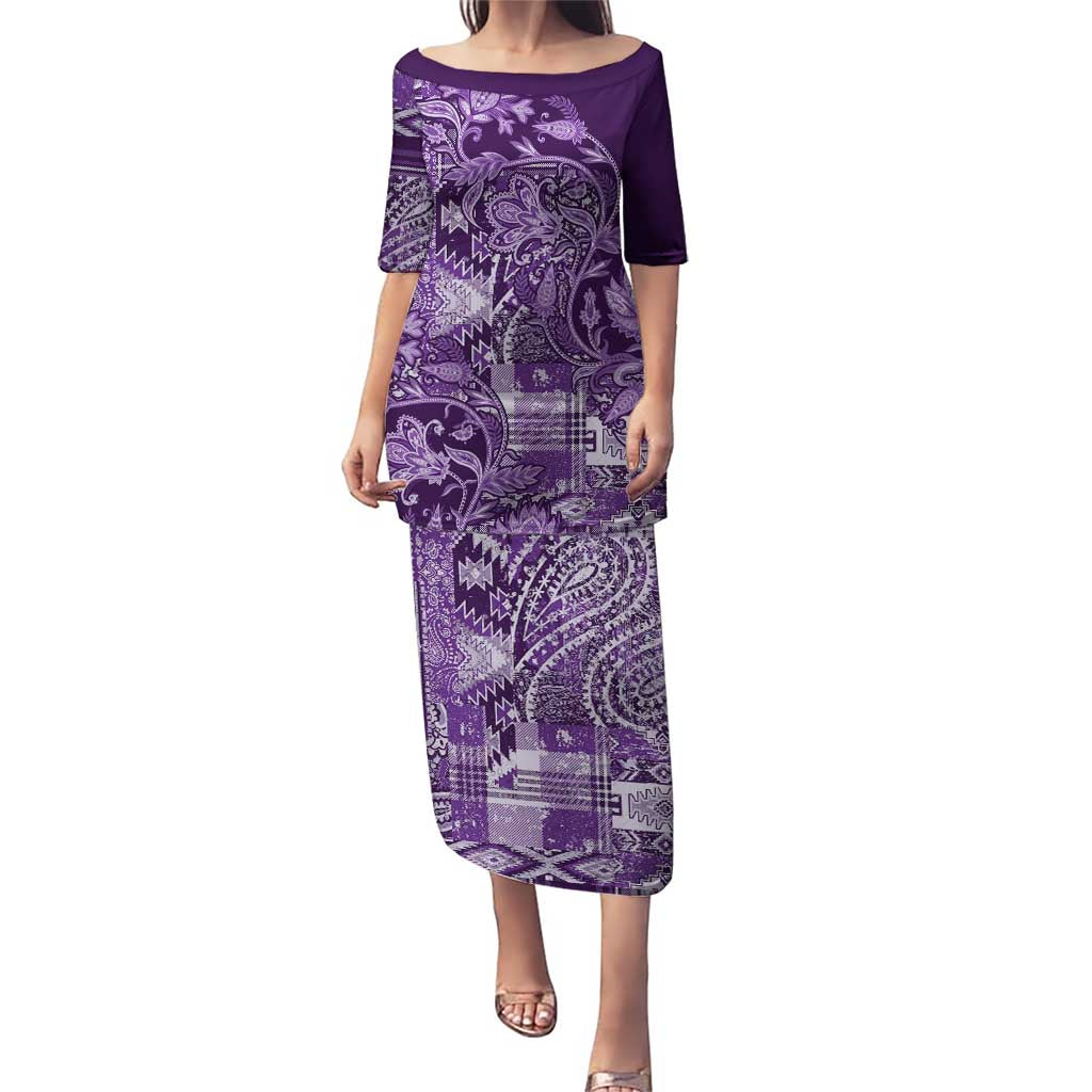 Africa Floral mix Maasai Shuka Puletasi Purple Moitf - Wonder Print Shop